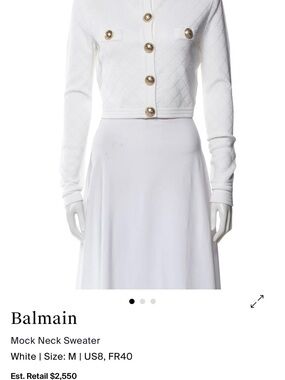 Balmain White A-Line Women's Skirt with Clean Silhouette